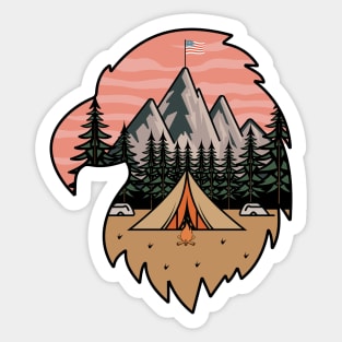 American Camping Eagle Sticker